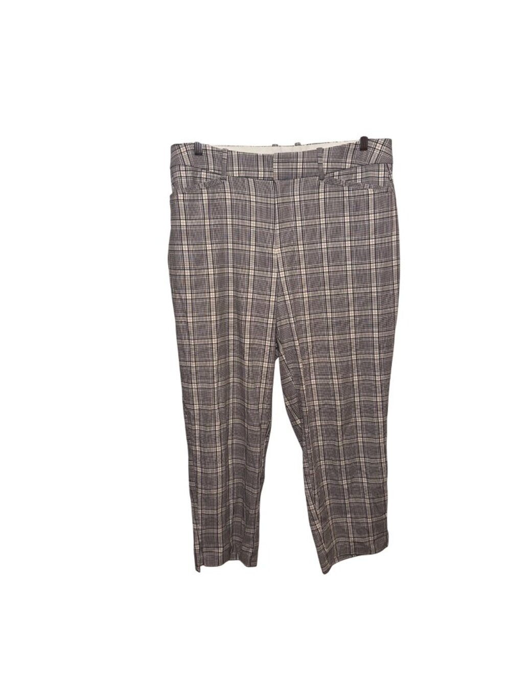 Ava & Viv Womens Plaid Ankle Pants Size 16 Gray & White Checkered Pattern